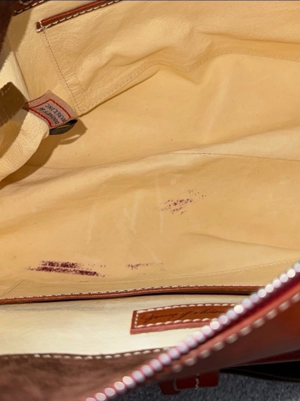 Dooney & Bourke Florentine Toscana Front Pocket Satchel in ginger with strap - Picture 11 of 12
